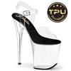Pleaser - FLAMINGO808PREM Sandale à bride à la cheville, Pole dance chaussures - Transparent Product image